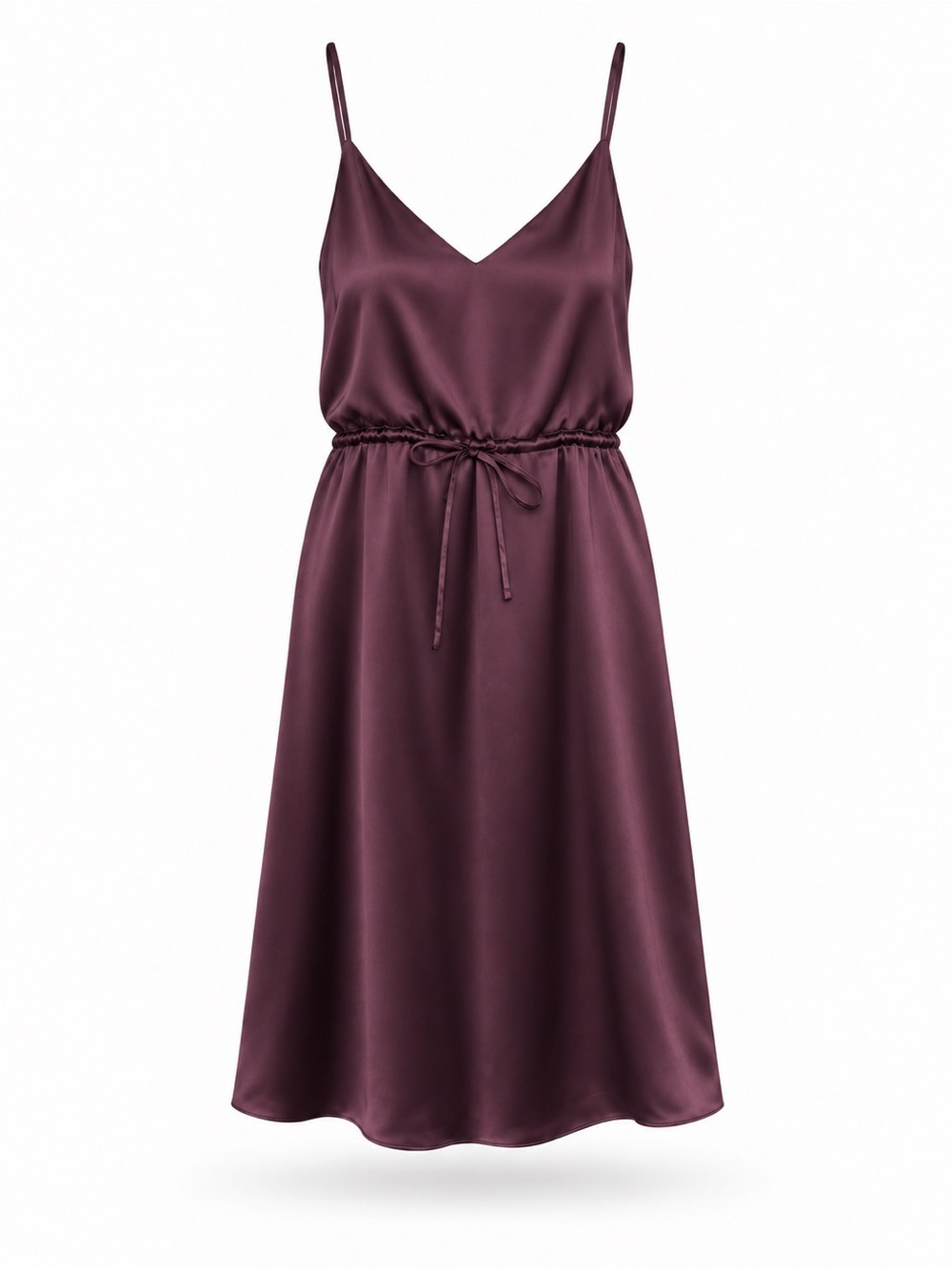NWT Aritzia Babaton silk purple strappy reversible bow wrap front vneck dress S